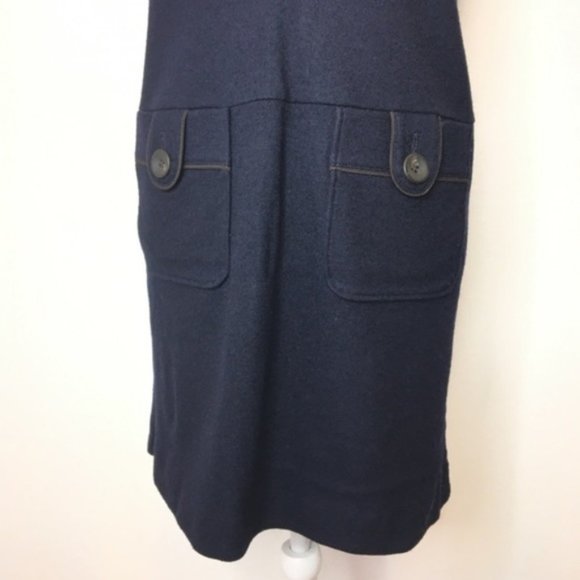 Vintage Wool Dress Navy SMALL Jumper INED Depusi Japanese - Picture 4 of 8